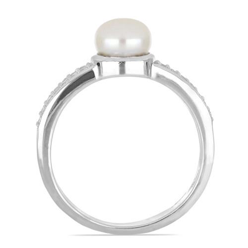 2.23 CT WHITE FRESHWATER PEARL STERLING SILVER RINGS #VR022828